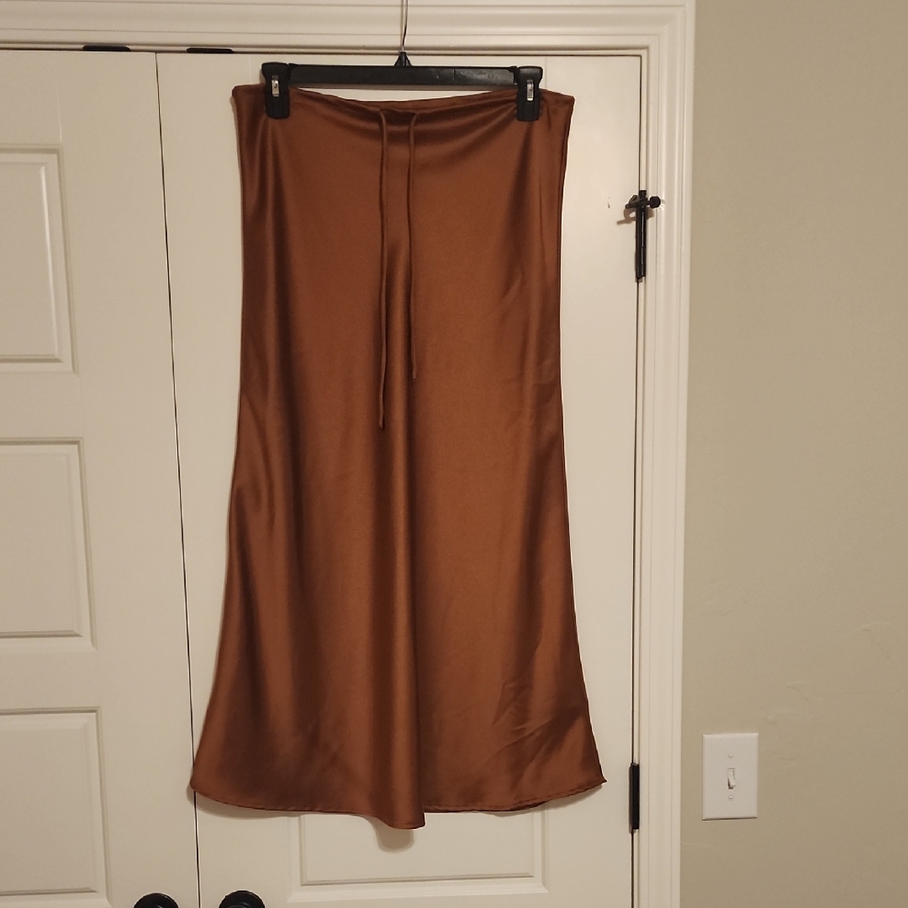 Copper Satin Skirt